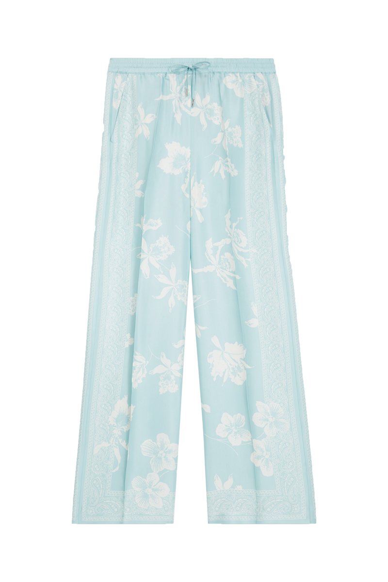 Pantalon fluide - Bleu et blanc