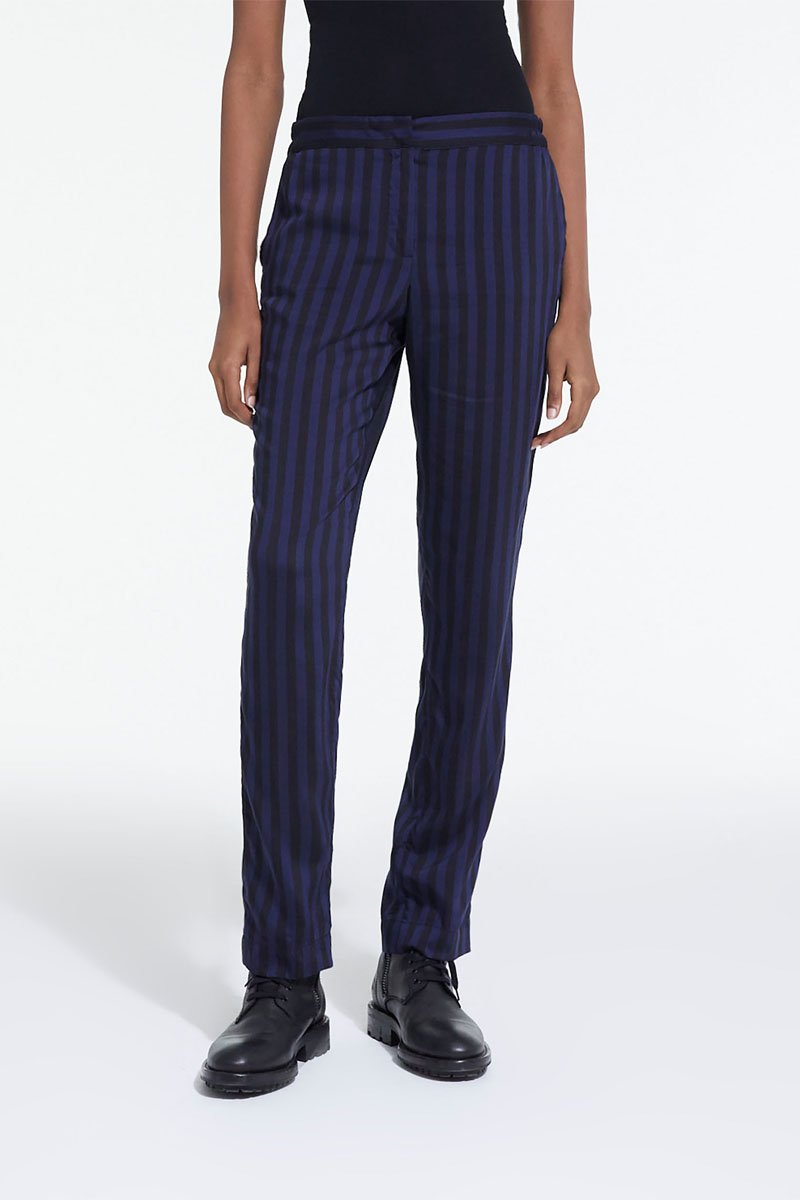 Pantalon droit - Noir et bleu foncé