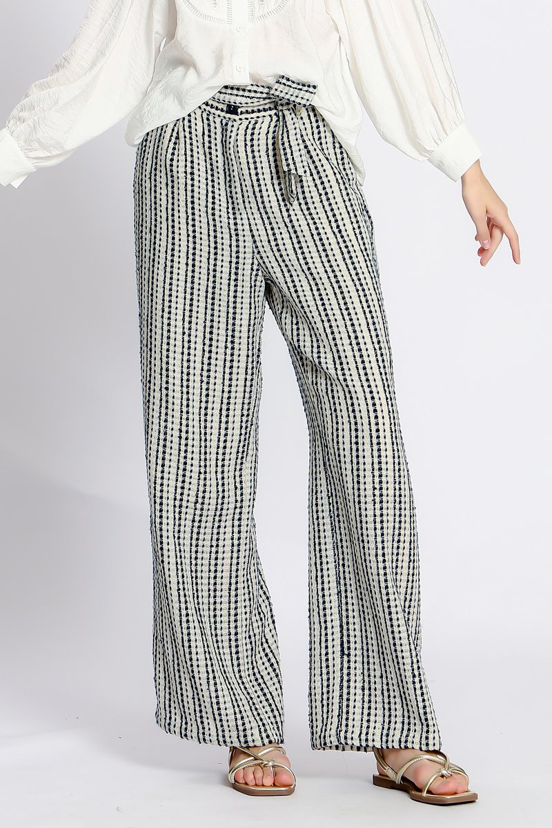 Pantalon - Beige et bleu marine