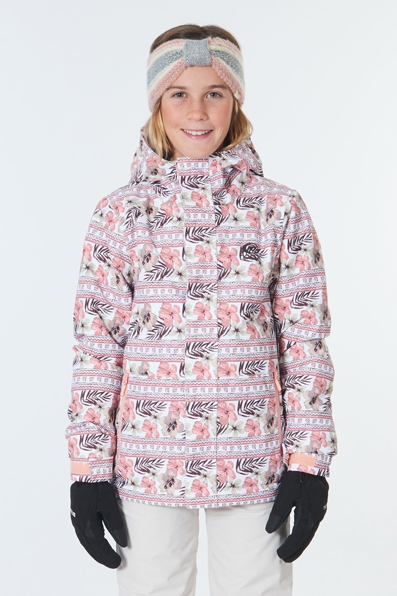 Manteau de ski Olly Blanc et rose