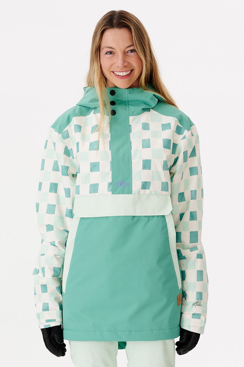 Manteau de ski Rider 10K/10K Menthe et écru