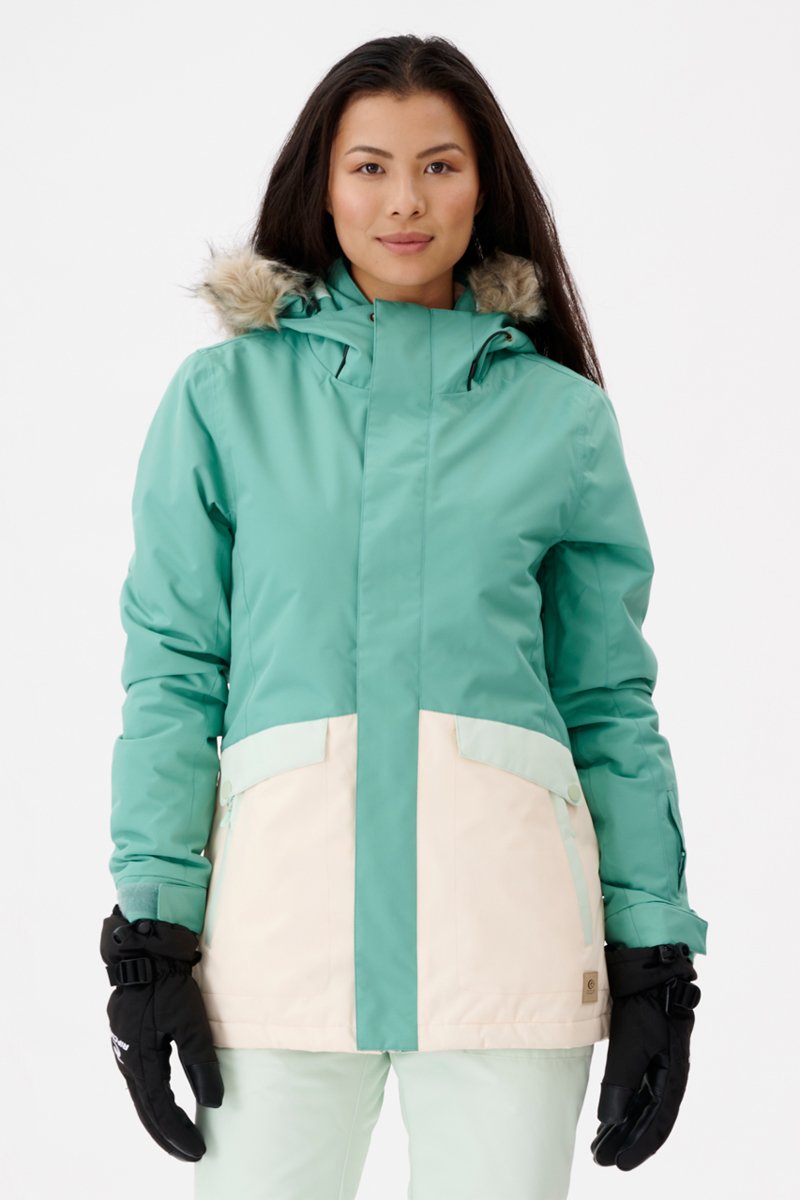 Manteau de ski Rider 10K/10K Menthe et blanc