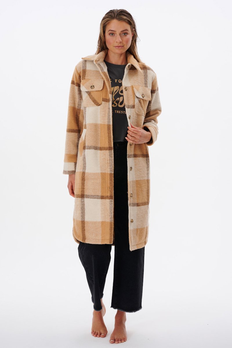 Manteau Long Breeze Camel et beige