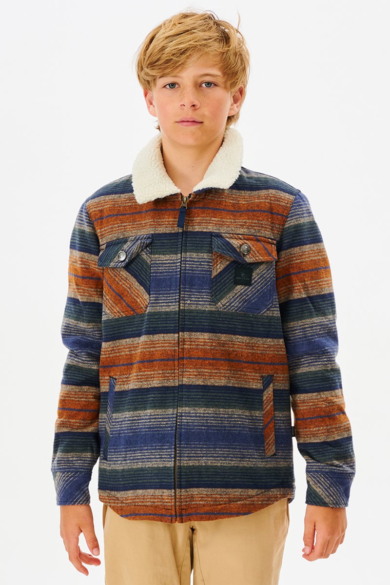 Veste Flanno Bleu marine et marron