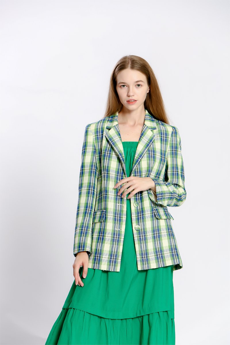 Veste à carreau - Vert