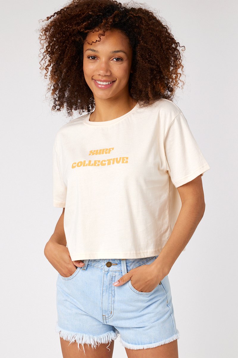 Crop top Surf Blanc cassé