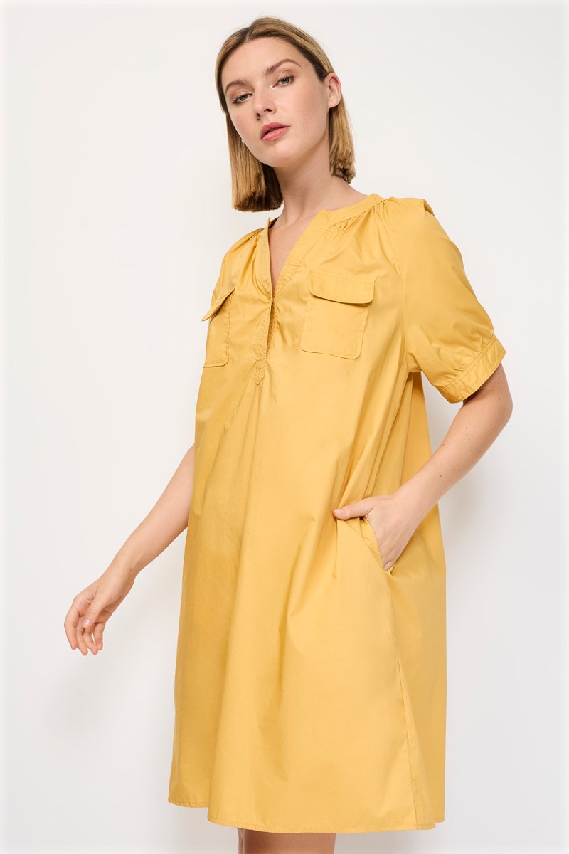 Robe trapèze - Jaune - 100% coton