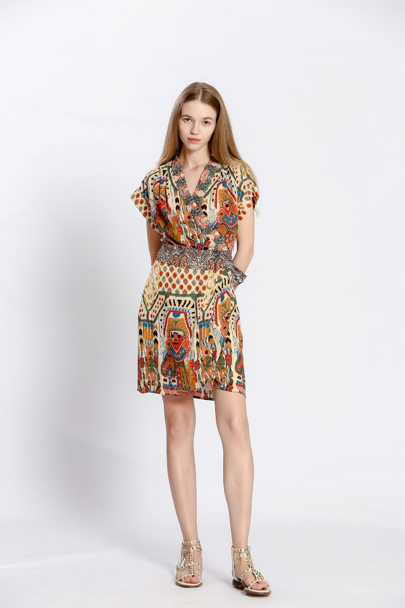 Robe portefeuille - Rouge brique