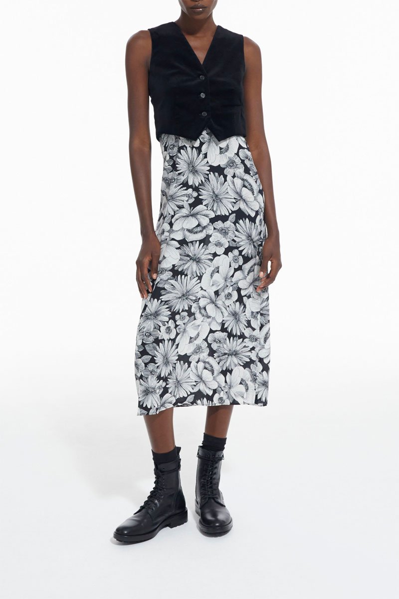 Robe trompe-l’œil en soie - Noir