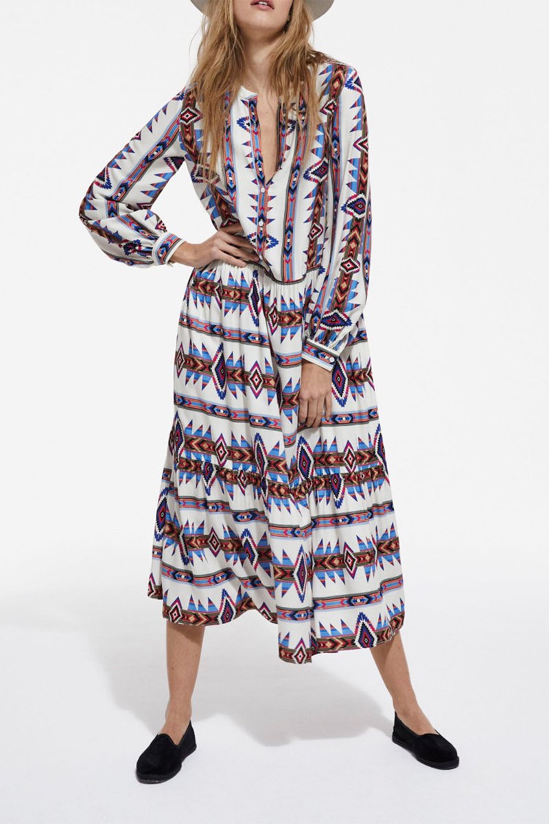 Robe patineuse - Blanc et bleu