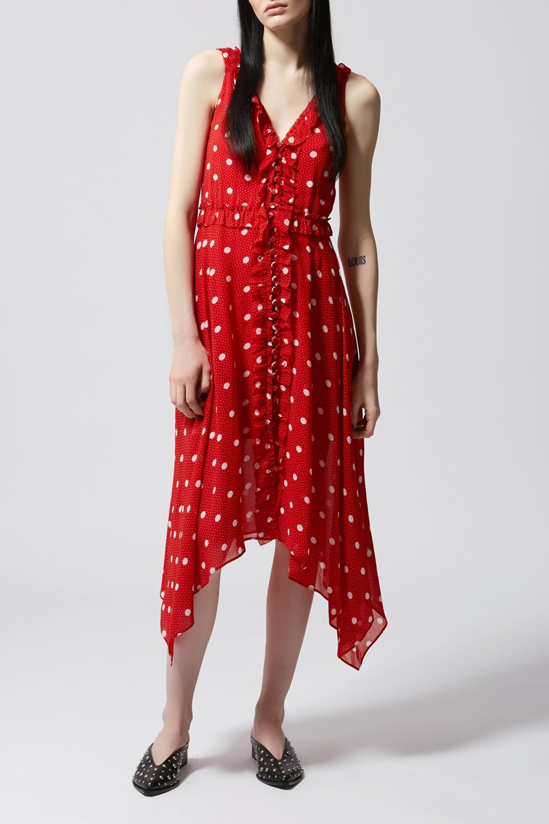 Robe asymétrique - Rouge