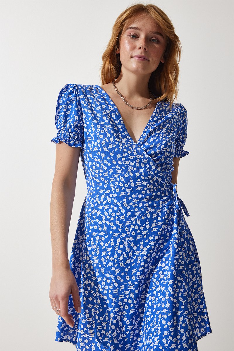 Robe portefeuille - Bleu