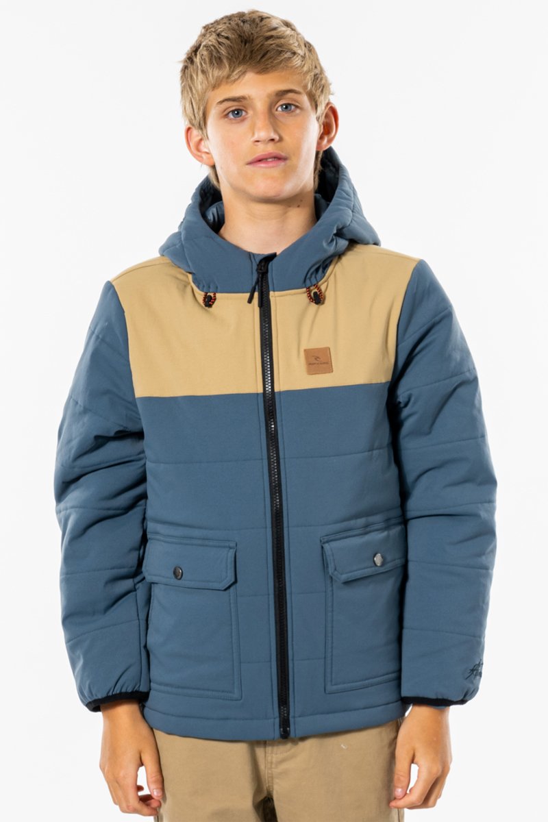 Doudoune à capuche Anti Series Ridge - Bleu marine et beige