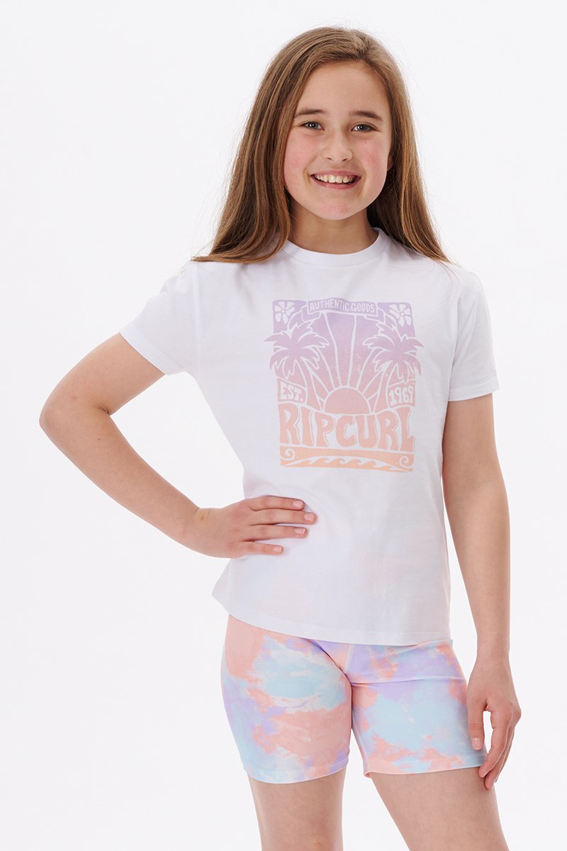 T-shirt Surf Blanc et rose