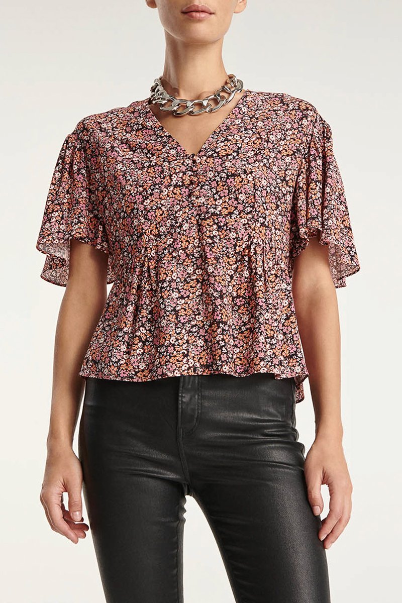 Blouse - Rose et orange