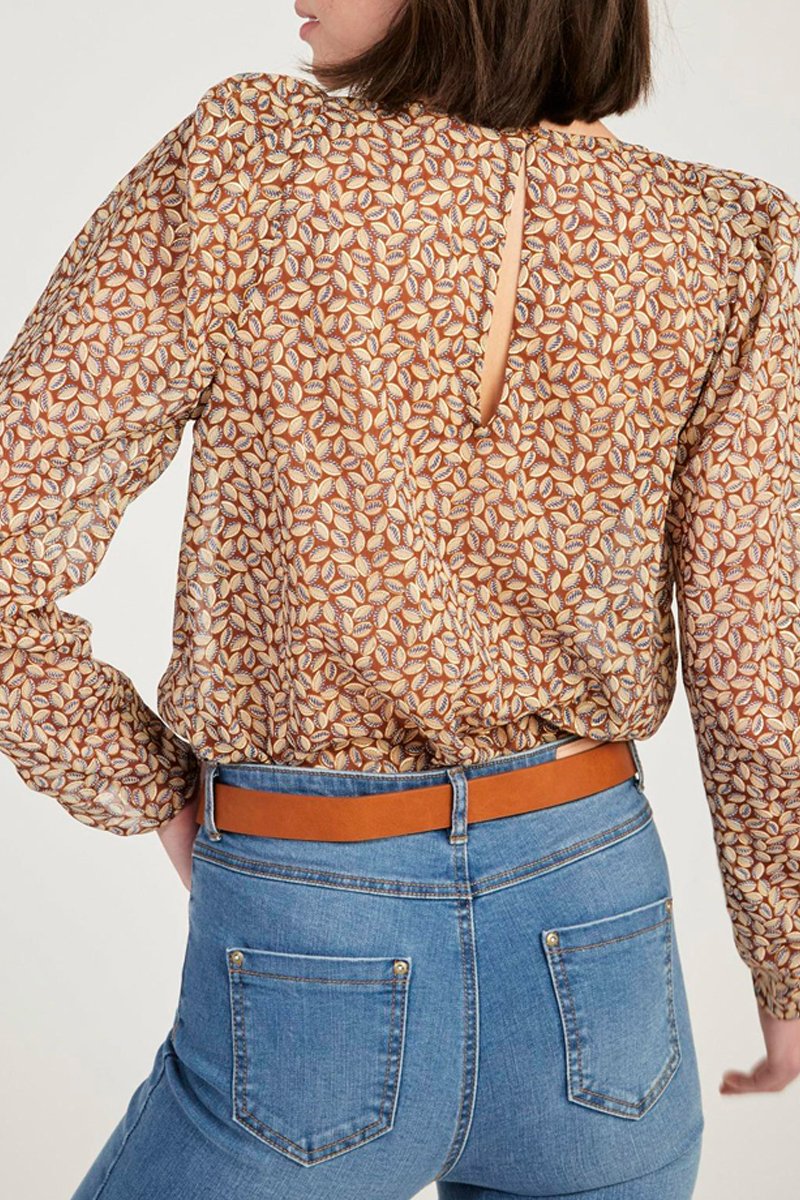 Blouse Camel et beige