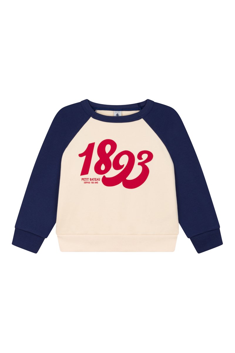 Sweat - Bleu marine et beige