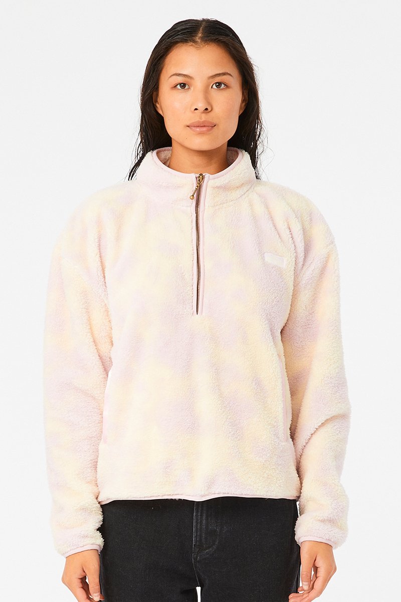 Sweat polaire New Wave Lilas et beige