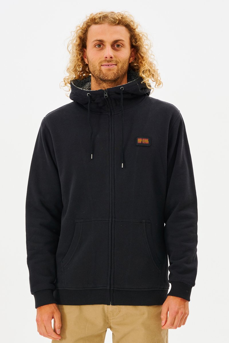 Sweat polaire à capuche Surf Revival - Noir