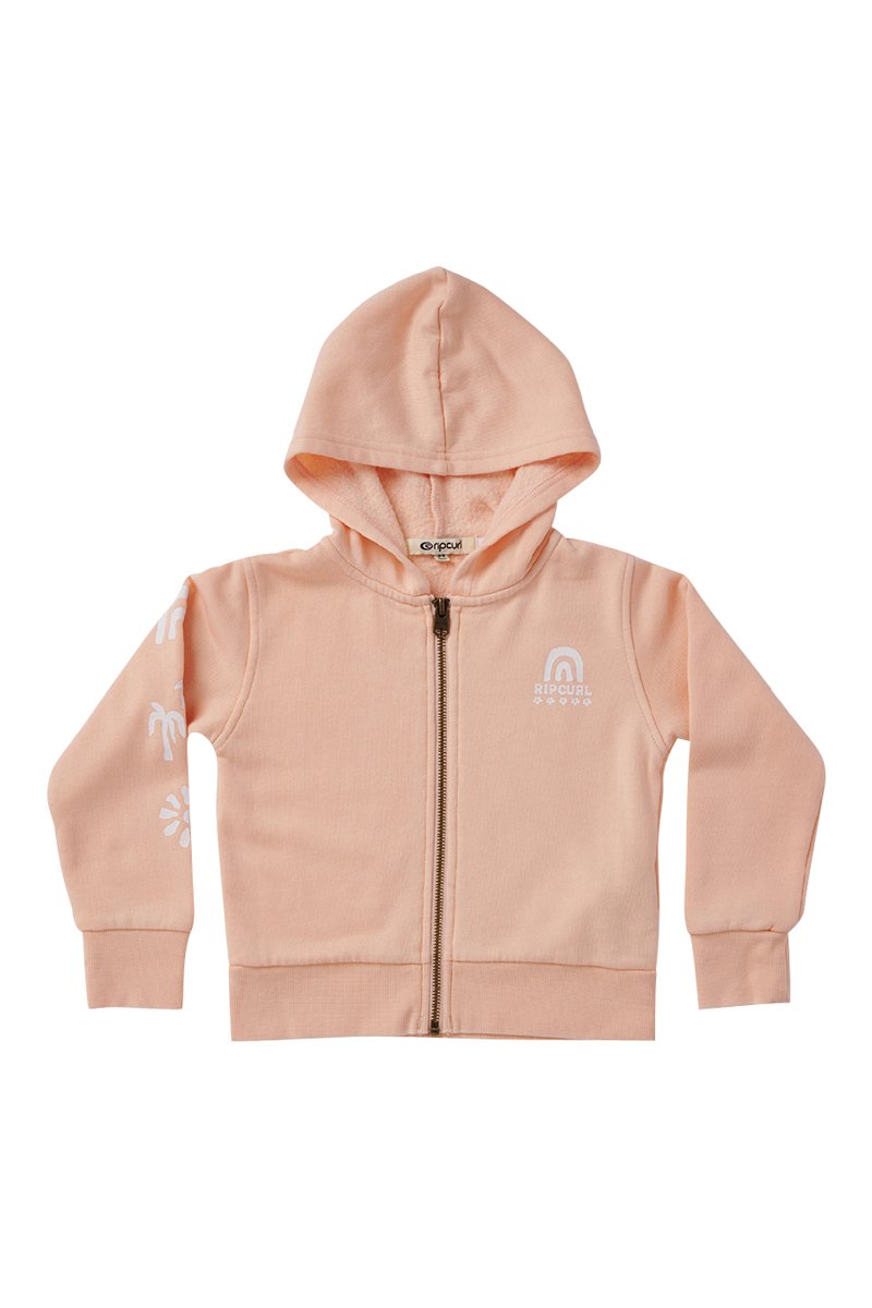 Sweat à capuche Rainbow Rose clair