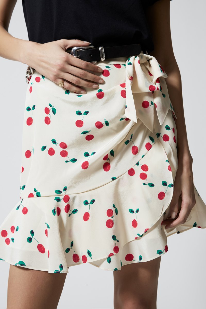 Minijupe en soie - Beige