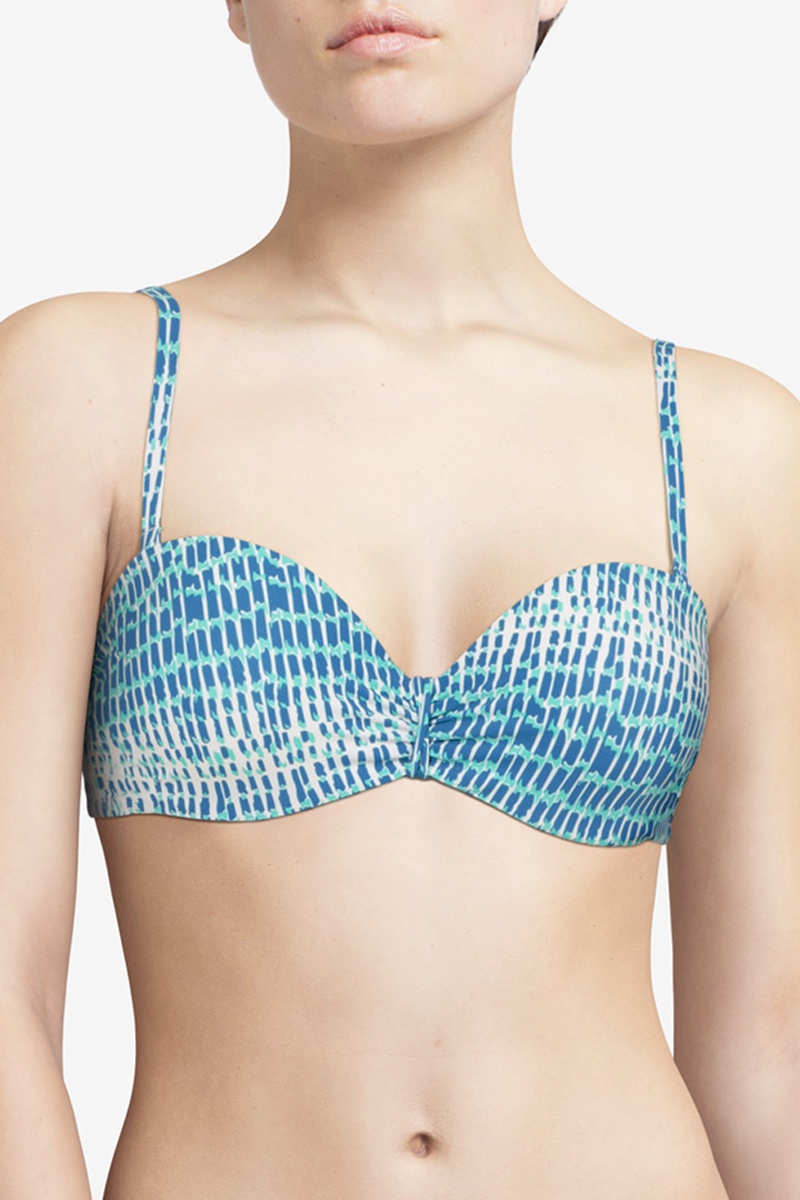 Haut de maillot coques Shades - Bleu marine et écru - Chantelle