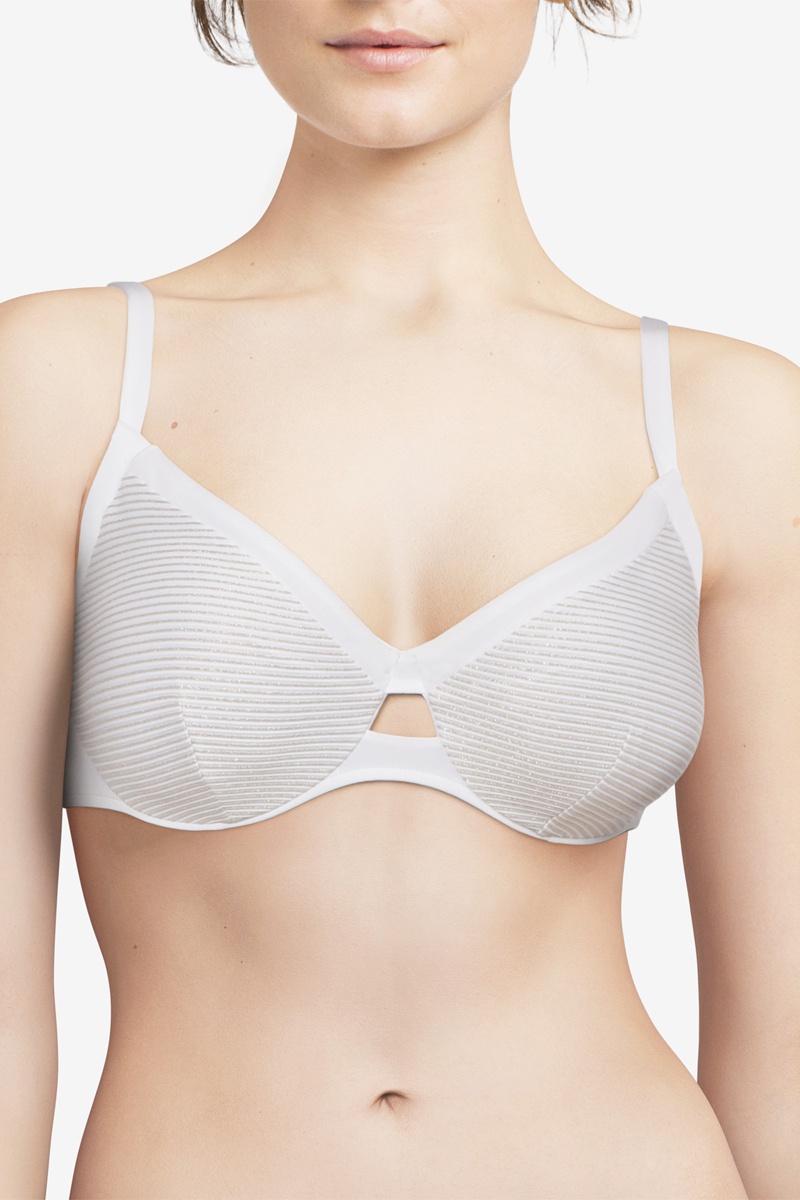 Haut de maillot rayé Vibrant - Blanc et doré - Chantelle