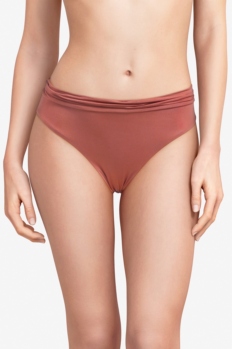 Bas de maillot taille haute Dehli - Terracotta - Fémilet