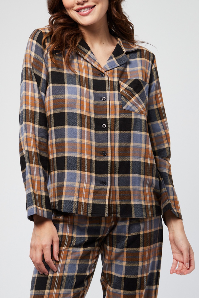 Chemisier Heat Noir et marron - Femilet