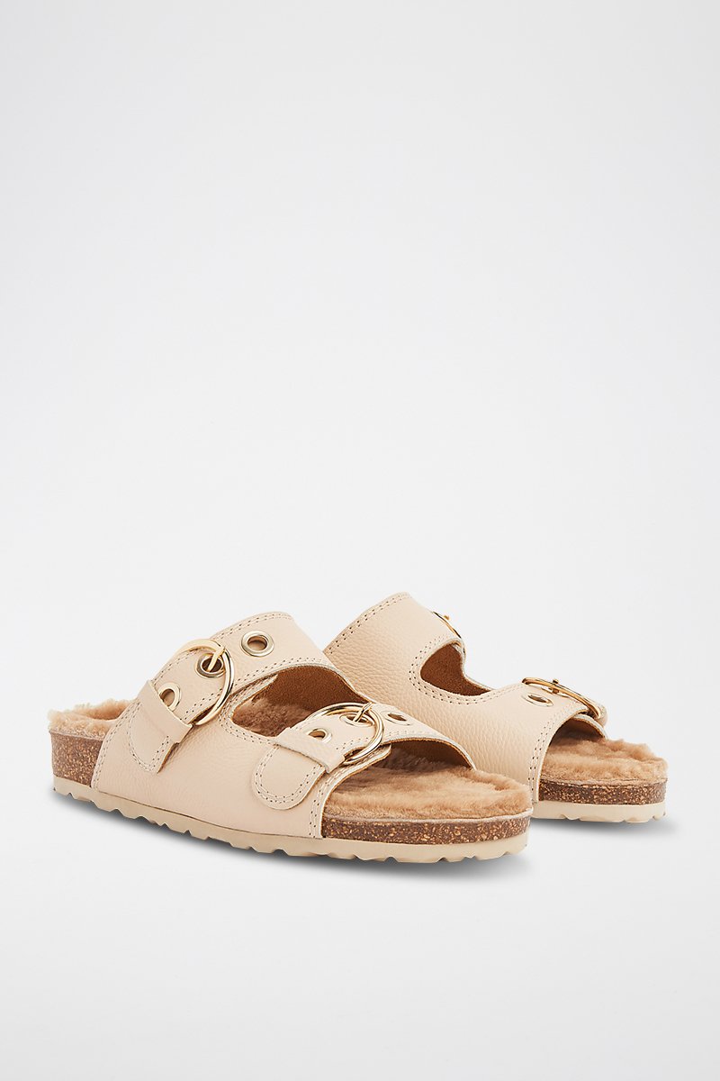 Mules en cuir Romeo - Beige