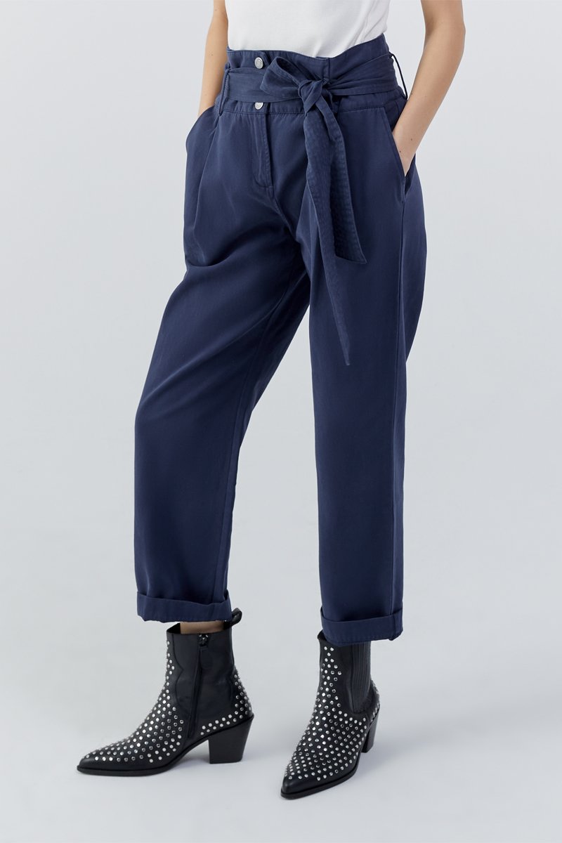 Pantalon wide legs Bleu - IKKS