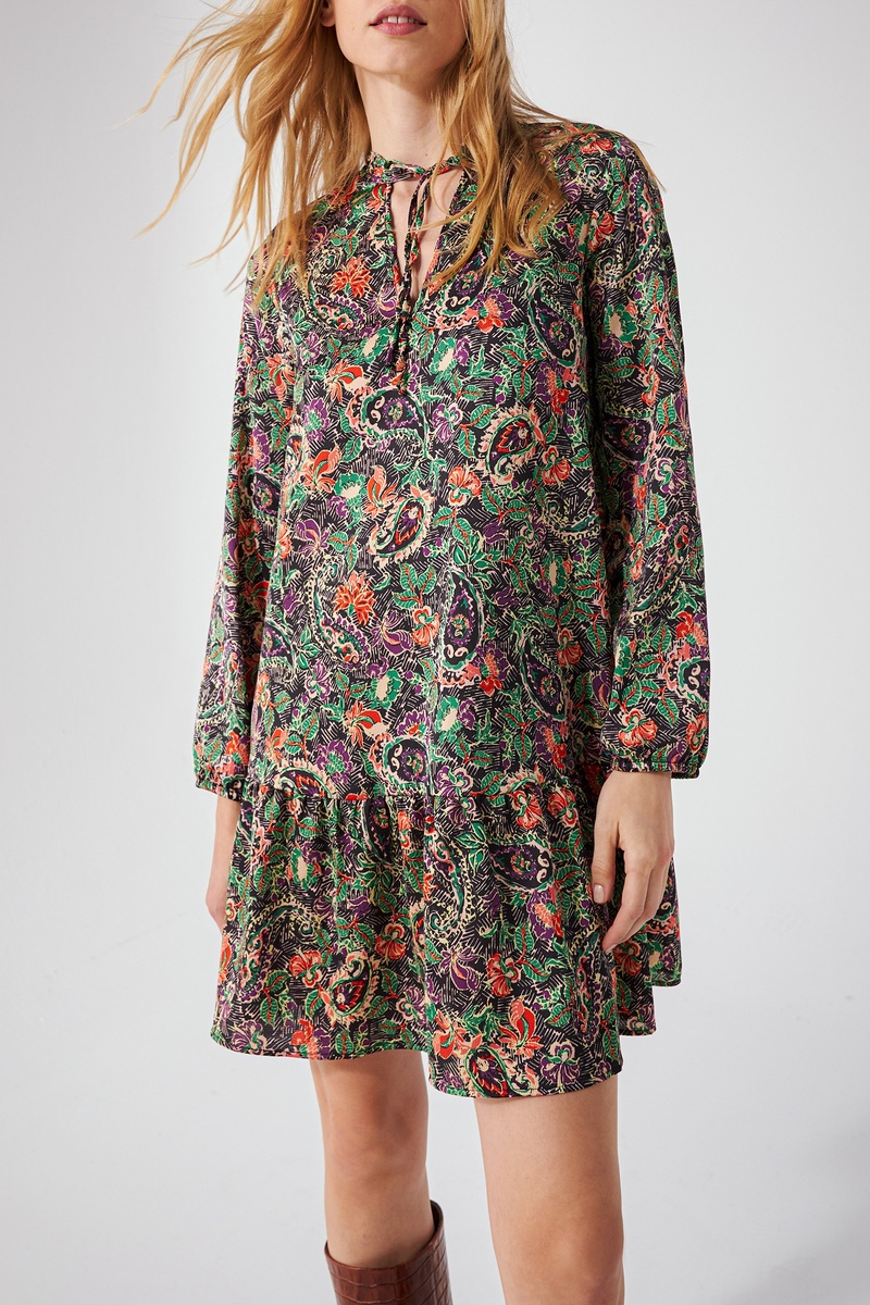 Robe volantée Noir - IKKS