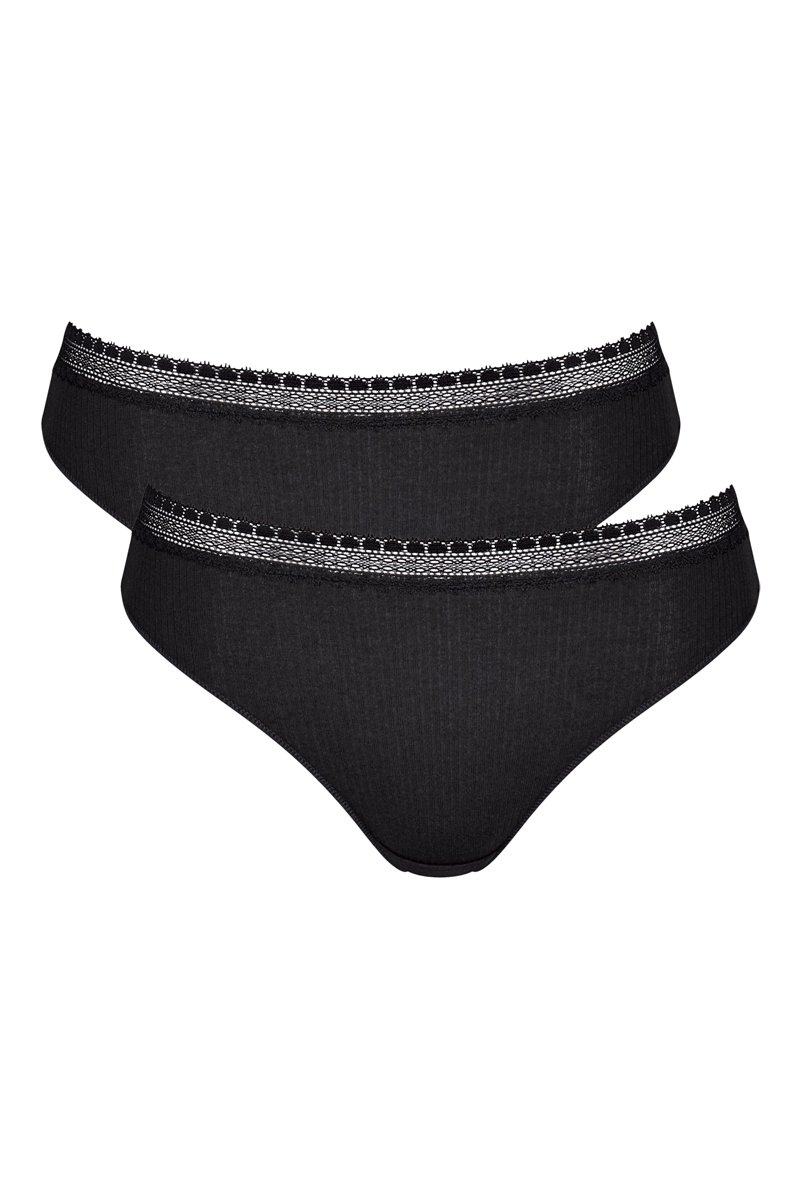 2 culottes Go Ribbed Noir