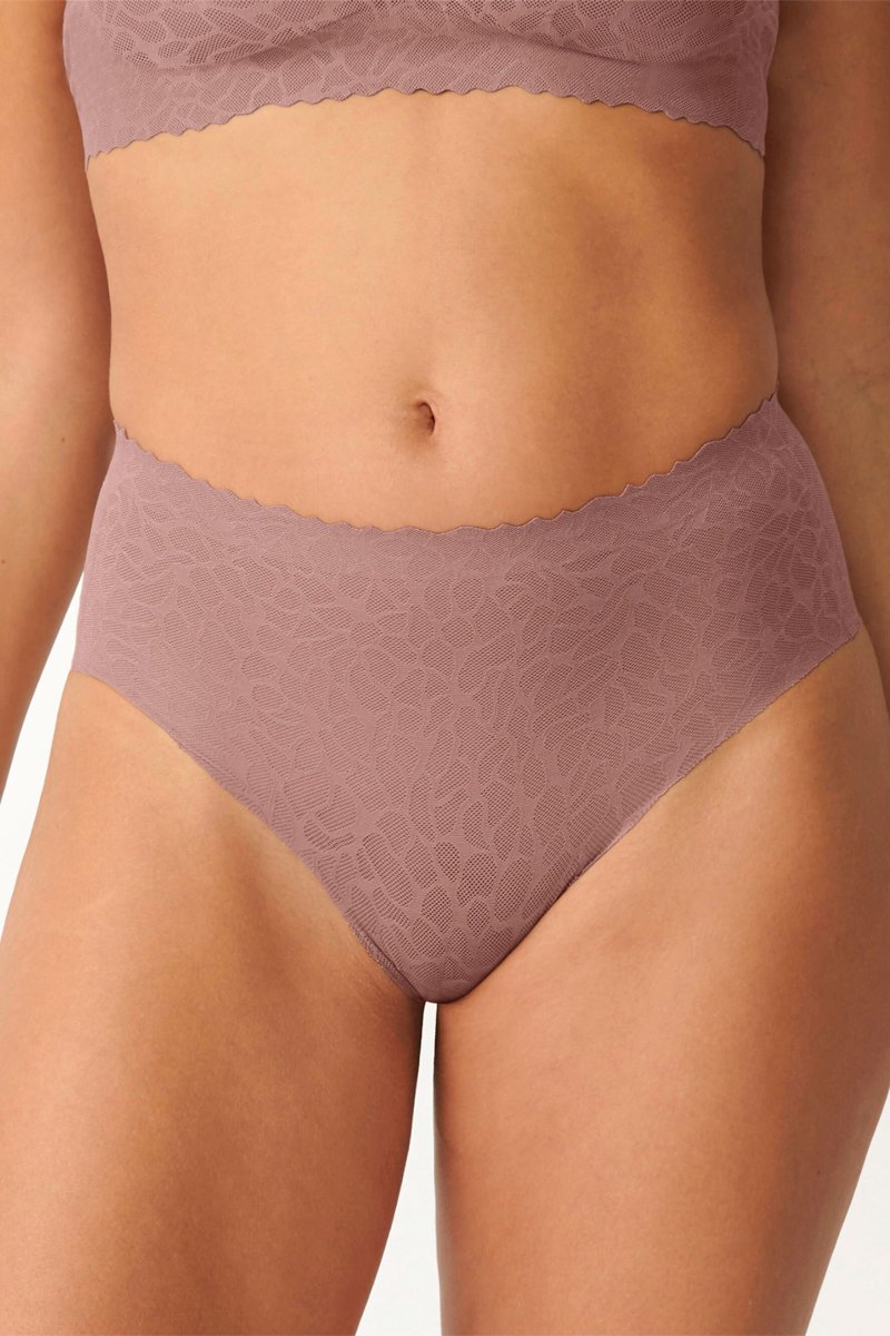 Culotte taille haute Zero Feel Lace - Marron