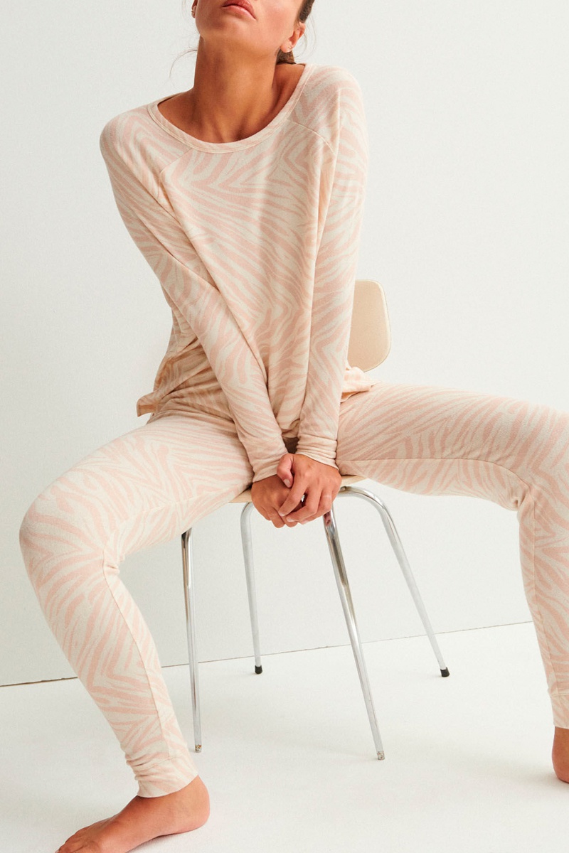 Jogging Printquodiz Rose poudré et ivoire