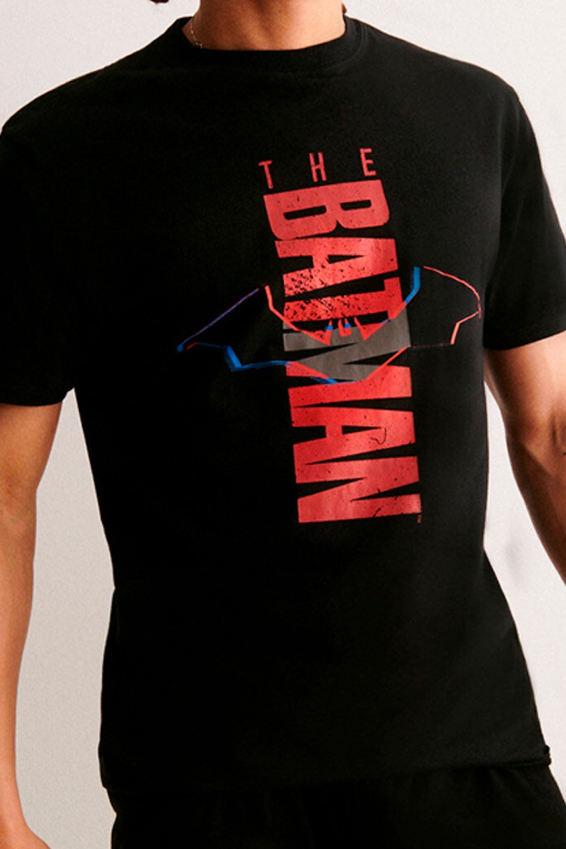 T-shirt Batman La Ligue des Justiciers DC Comics - Noir et rouge