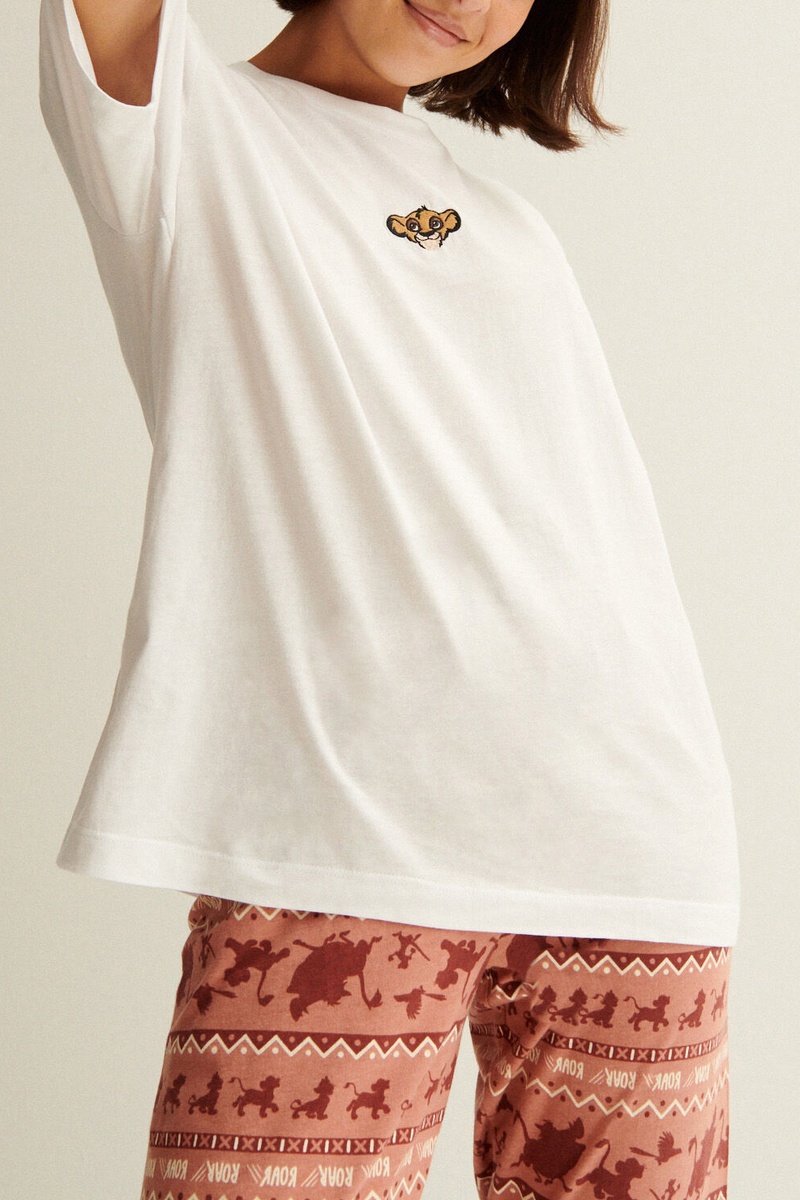 T-shirt Simba Le Roi Lion Disney Monosimbiz - Blanc