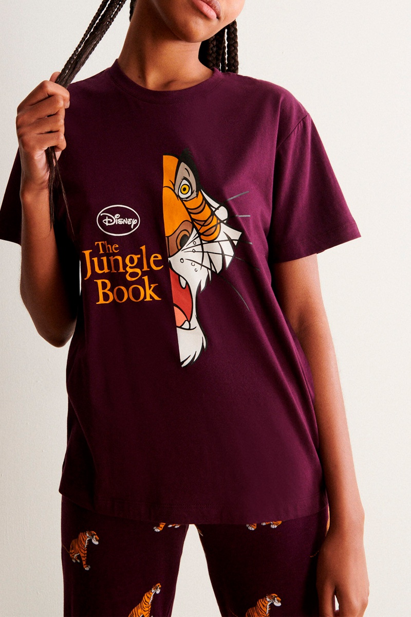 T-shirt Shere Khan Le Livre de la jungle Disney - Bordeaux
