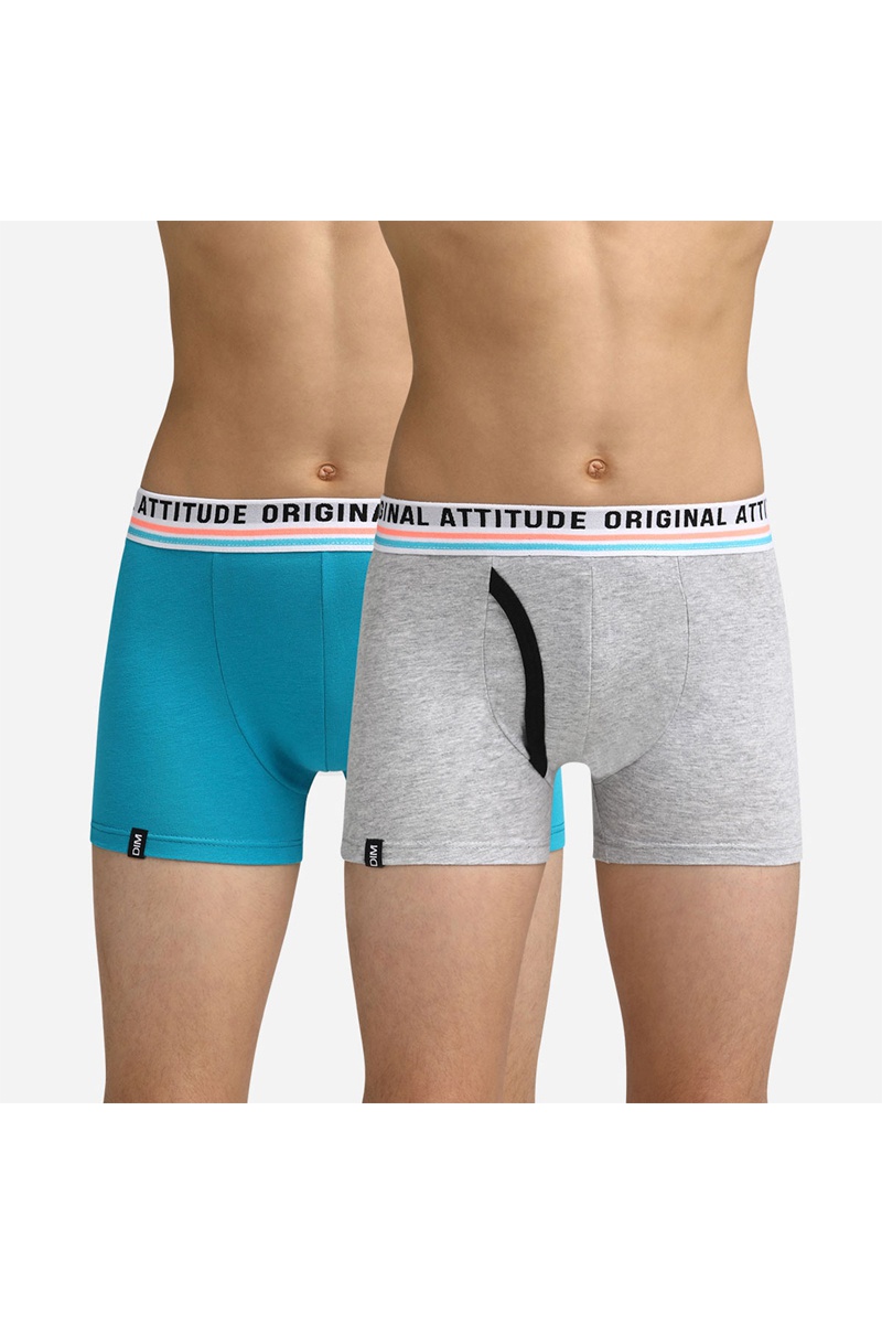 2 boxers Original - Bleu et gris