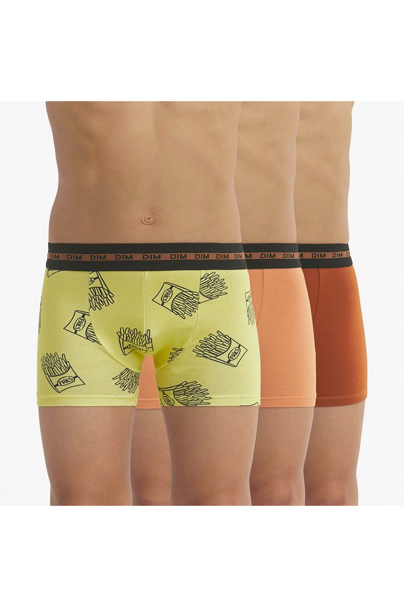 3 boxers Fashion - Jaune et orange