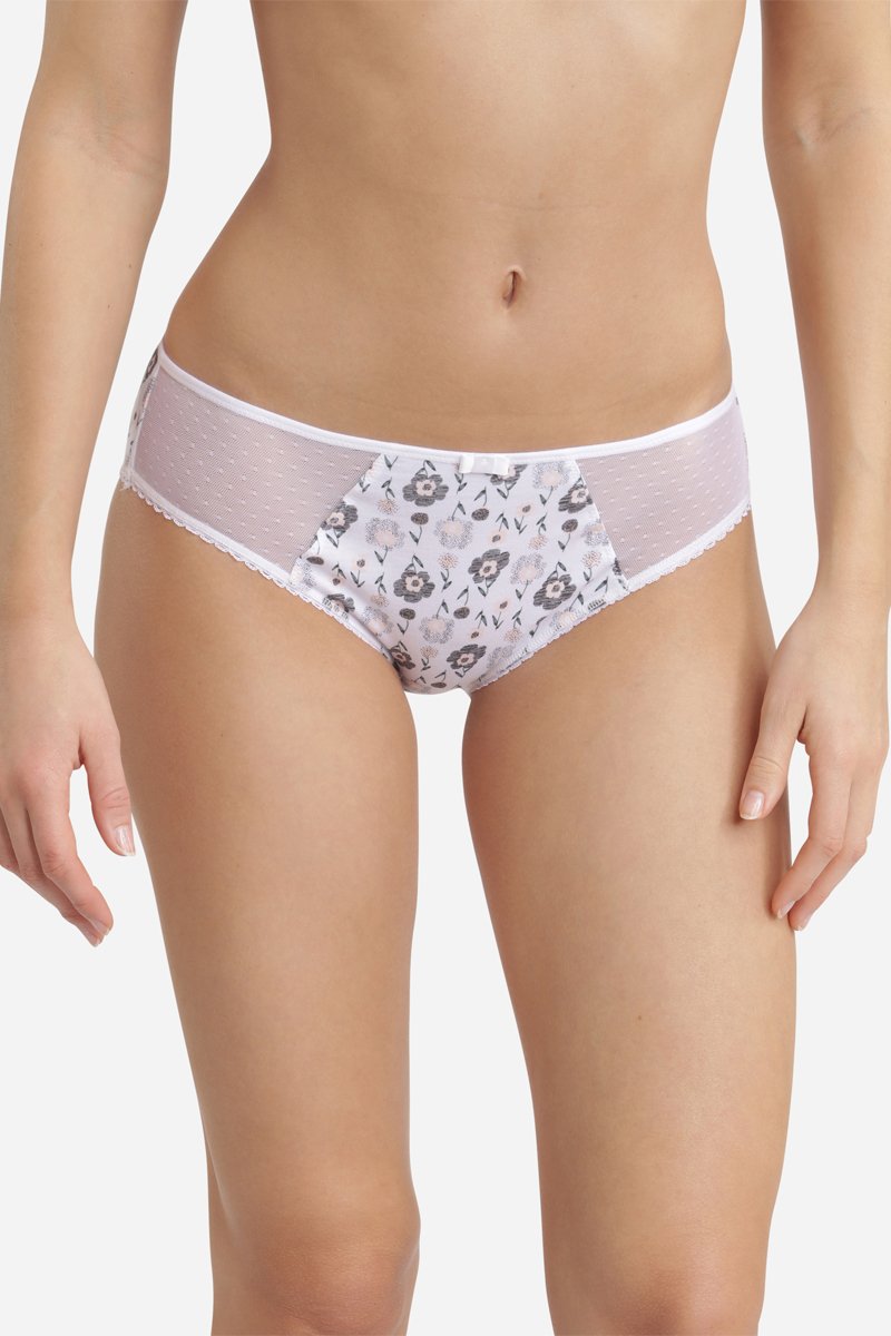 Culotte en coton biologique Generous - Blanc et gris