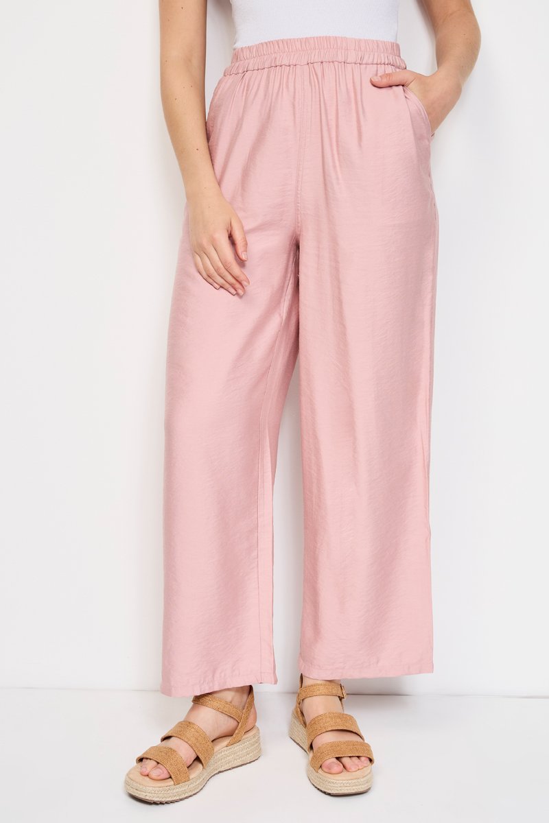 Pantalon taille haute - Rose