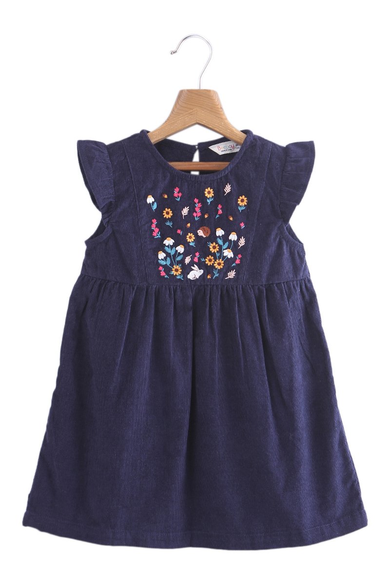 Robe en velours - Bleu marine