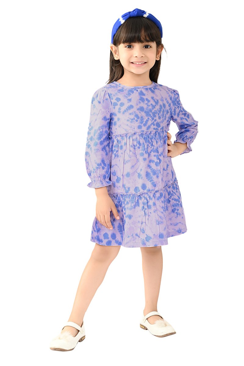 Robe tie and dye - Mauve et bleu clair