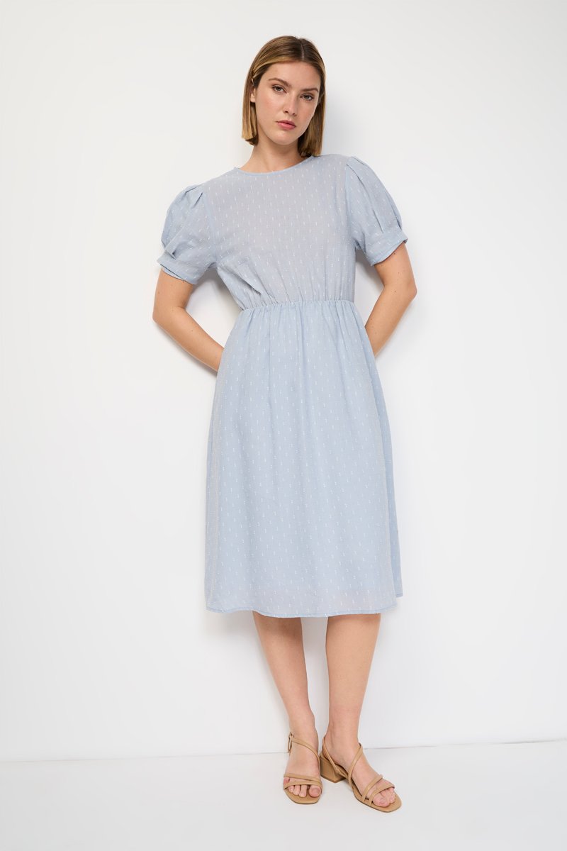 Robe midi en lin - Ciel