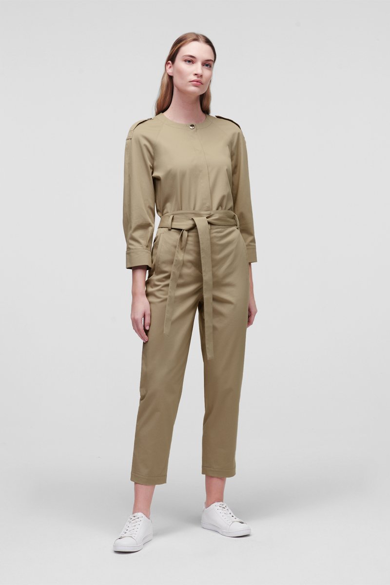 Combinaison 7/8 en coton biologique - Beige