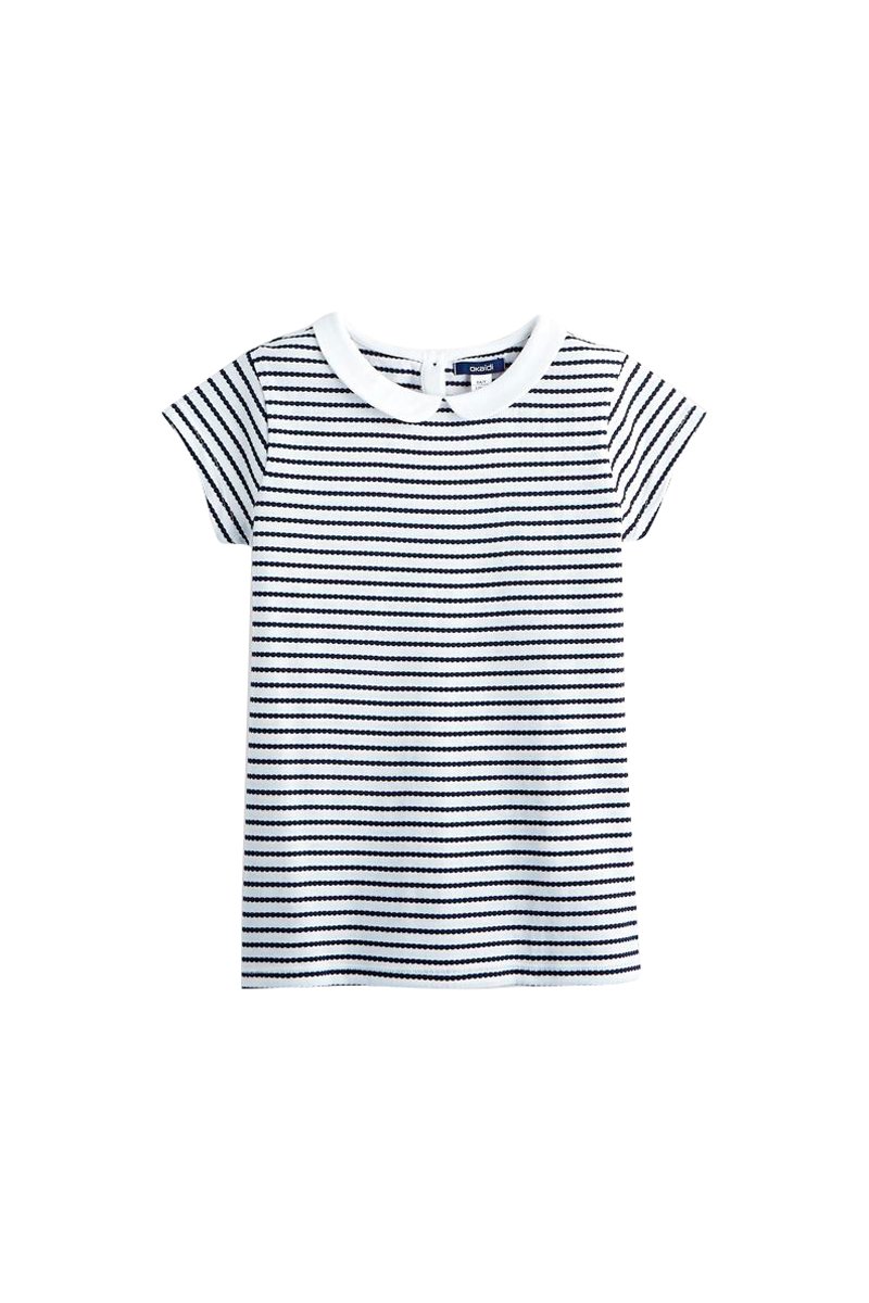 T-shirt Blanc et bleu marine - Okaïdi