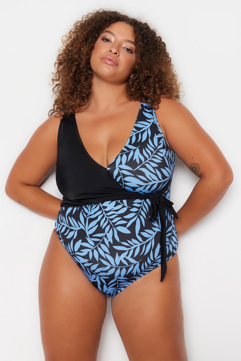 Maillot 1 pièce - Bleu et noir