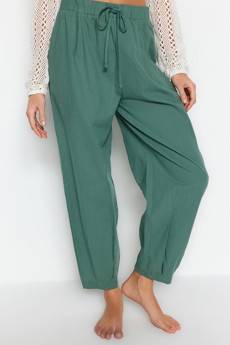 Pantalon taille haute - Kaki