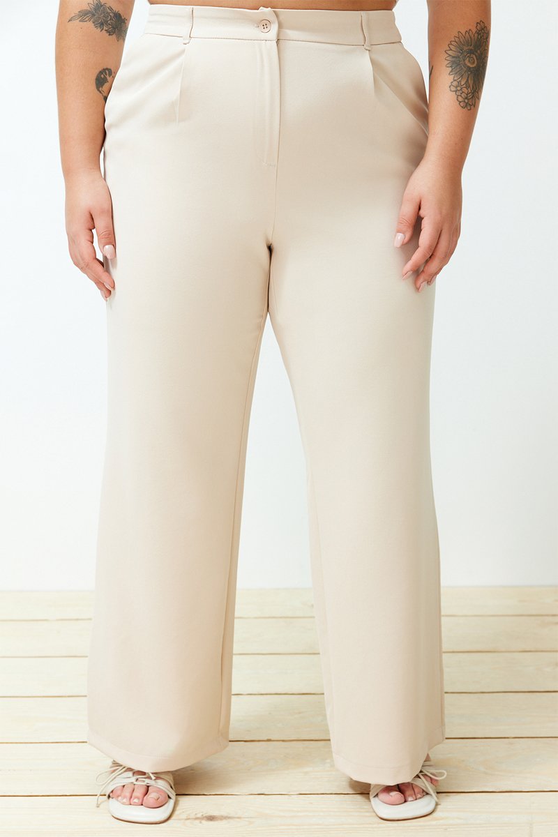 Pantalon wide legs taille haute - Ecru